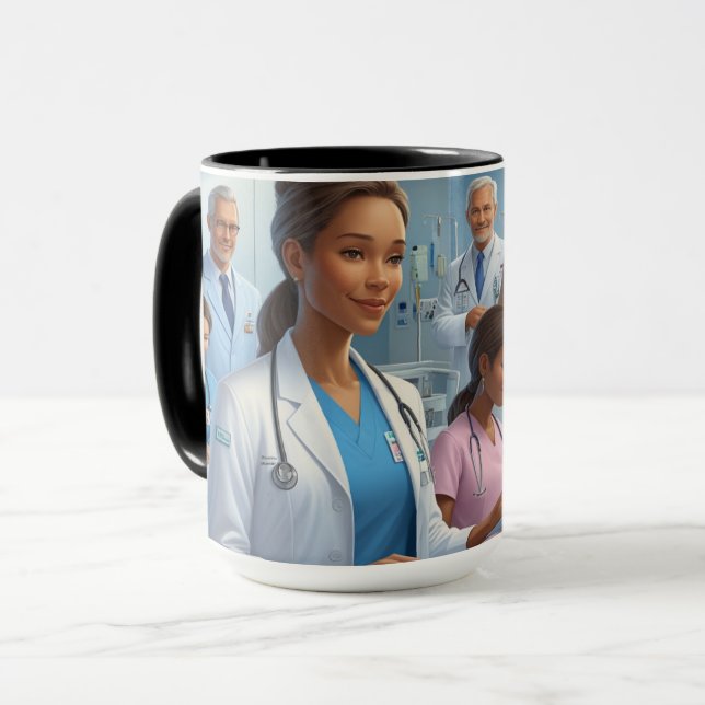 En dag i sjukhusets liv mugg (Framsida vänster)