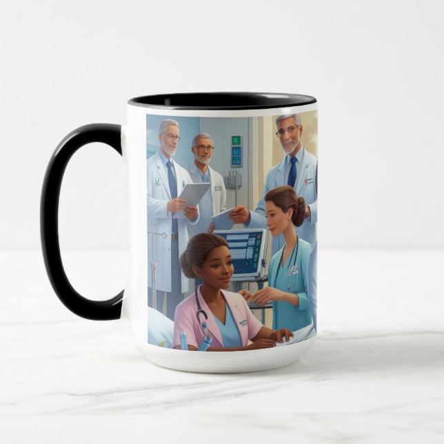 En dag i sjukhusets liv mugg (Vänster)