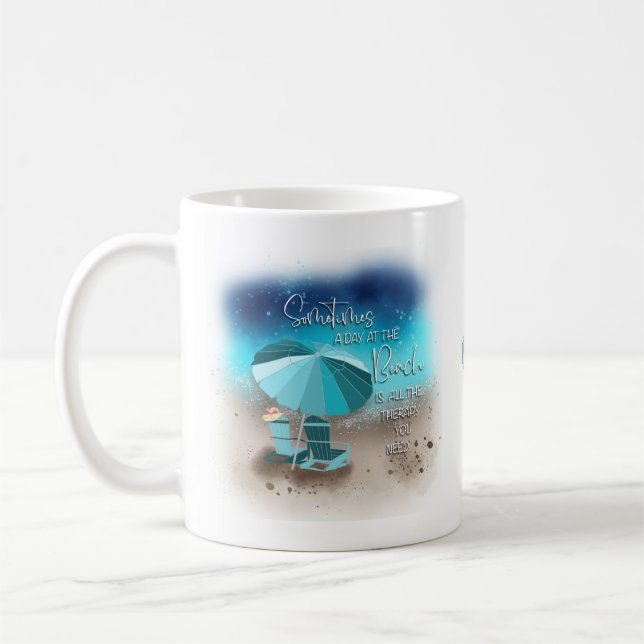 En dag i stranden kaffemugg (Vänster)