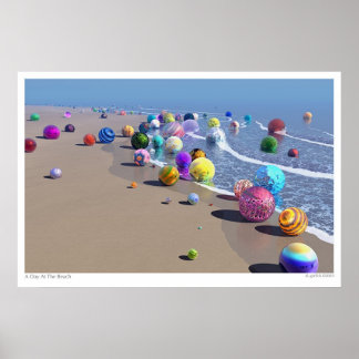 En dag i stranden poster