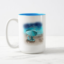 En dag i stranden Två-Tonad mugg