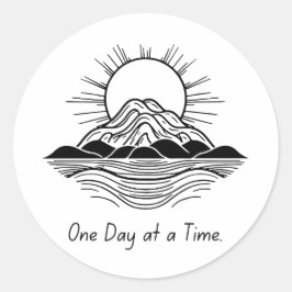 En dag i taget - Motiveringssymbol Runt Klistermärke