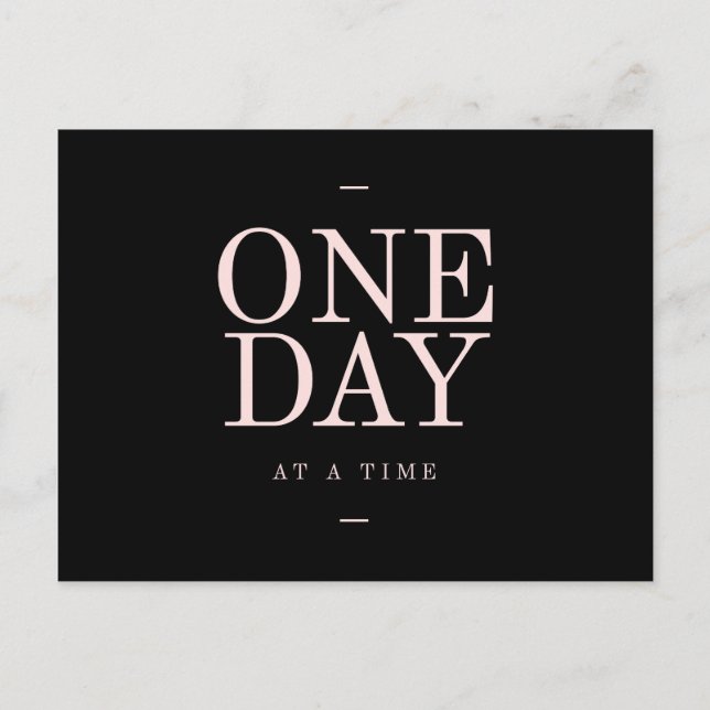 En dag - inspirerande citattecken - Svarta Rosor - Vykort (Framsida)