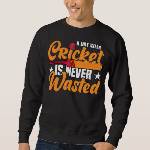 En dag med Cricket Cricket Sports Team Player Flad Lång Ärmad Tröja