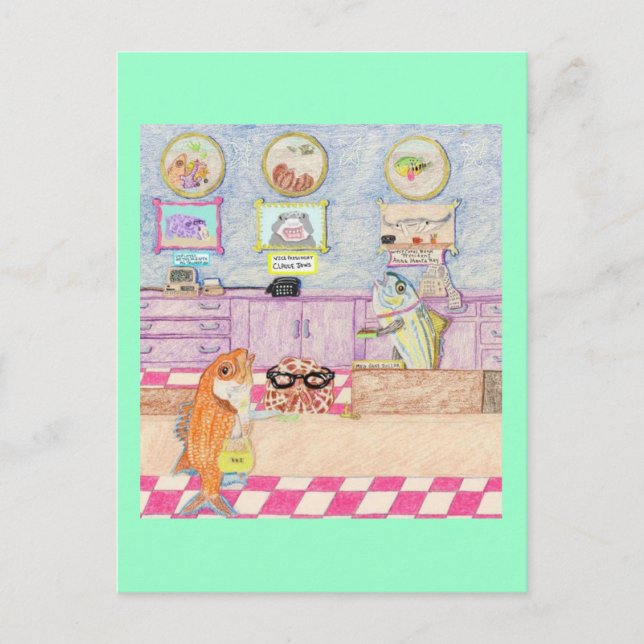 En dag på banken vykort (Framsida)