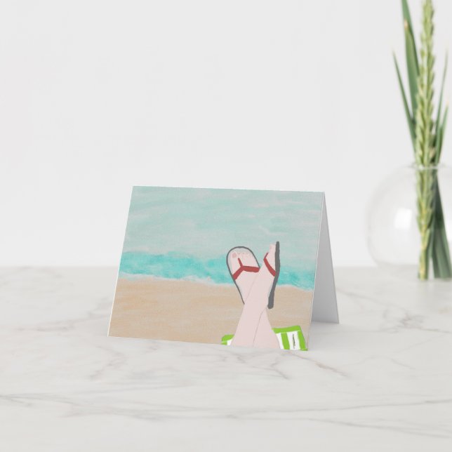 En dag på Beach Note Card Kort (Framsida)