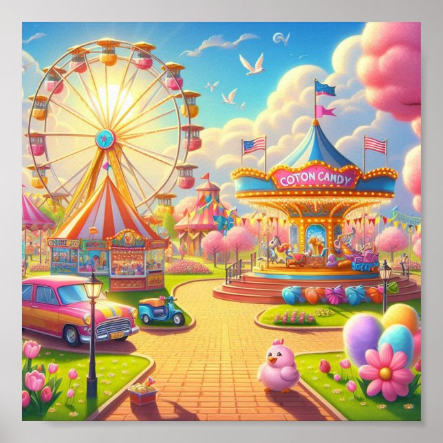 En dag på Candyland Fair wall art Poster (Framsidan)