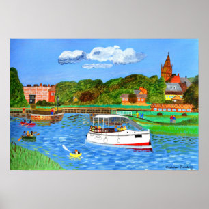 En dag på floden poster