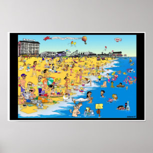 En dag på stranden. Gammal fruktträdgårdstrand, Poster