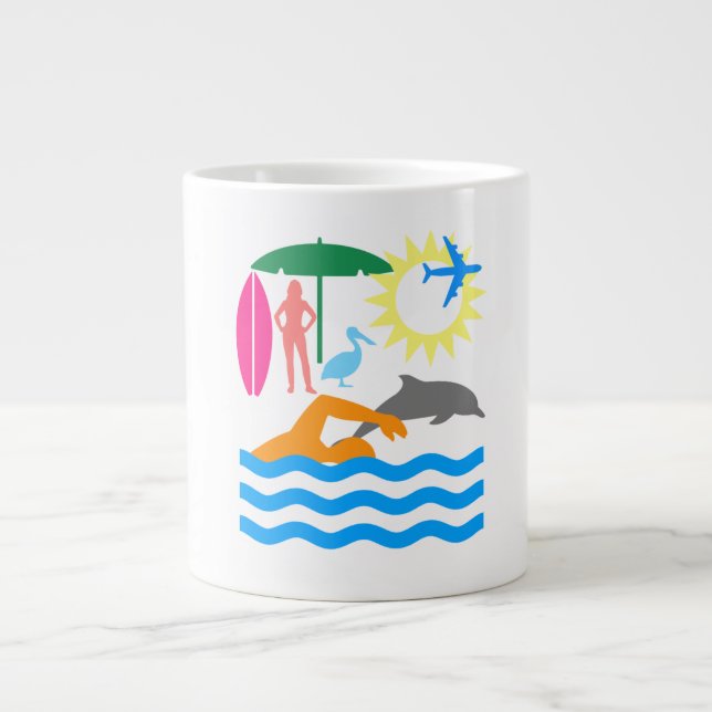 En dag på stranden jumbo mugg (Framsidan)