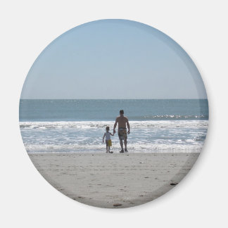 En dag på stranden med pappa magnet