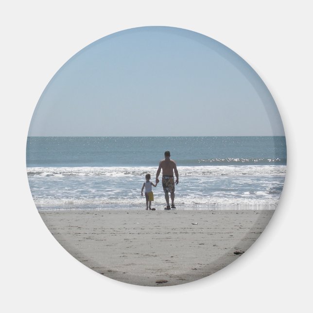 En dag på stranden med pappa magnet (Framsidan)
