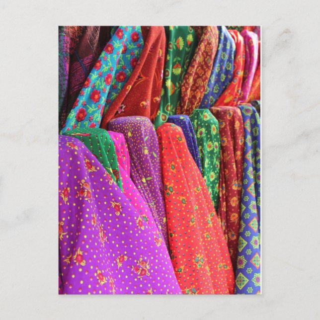 En dag på textilmarknaden vykort (Framsida)