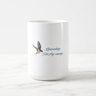 En dag ska jag flyga iväg-Ladlärka frihetscitat Kaffemugg