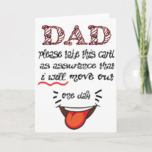 En dag ska jag flytta Funny Father's Day Kort