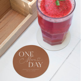 En dag till i Bröllop Rehearsal Terracotta Underlägg Papper Rund