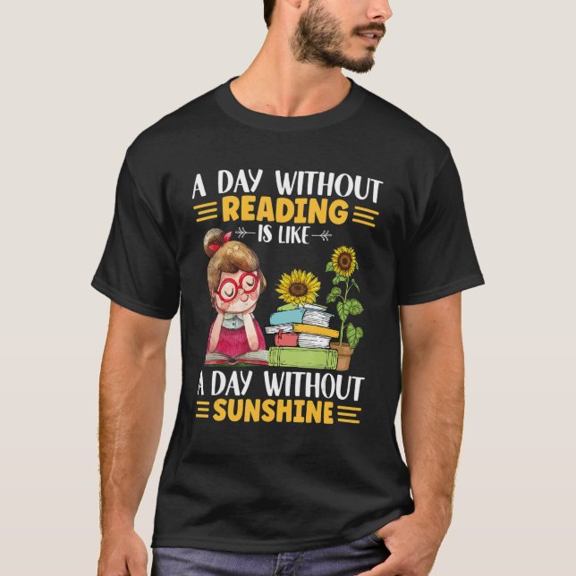 En dag utan att läsa som med solljus t shirt (Framsida)