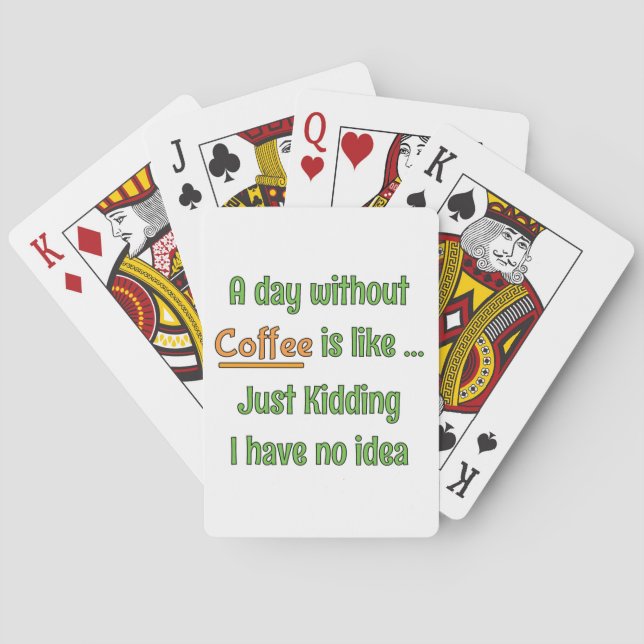 En dag utan kaffe T-shirt Casinokort (Baksidan)