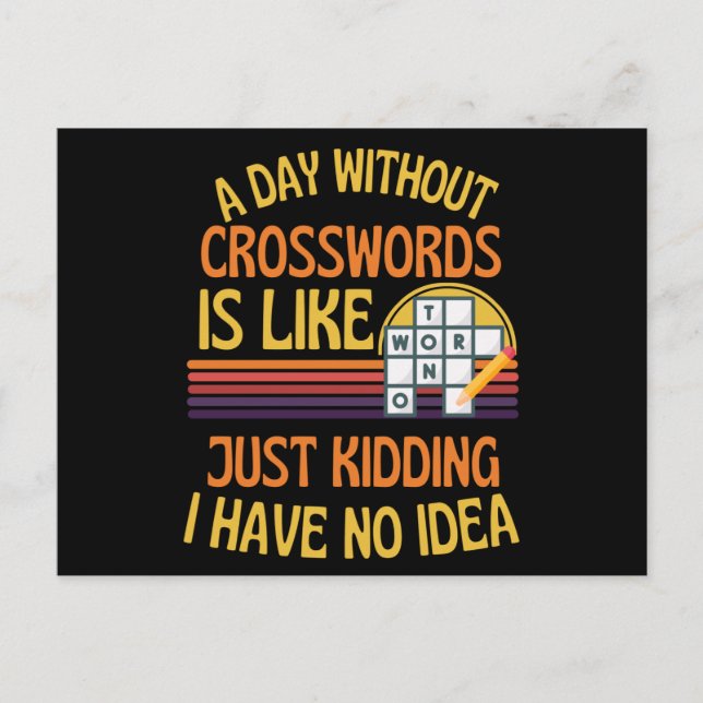 En dag utan korssvärd, vackra Crosswords Älskare Vykort (Framsida)