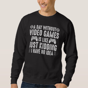 En dag utan tv-spel Retro-spelare 21 Lång Ärmad Tröja