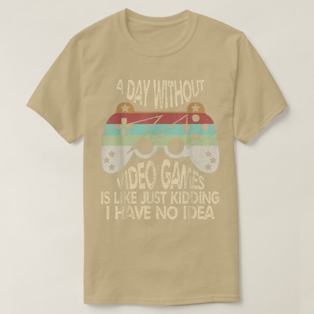 En dag utan videospel är som,Lustigt spelvint T Shirt (Design framsida)