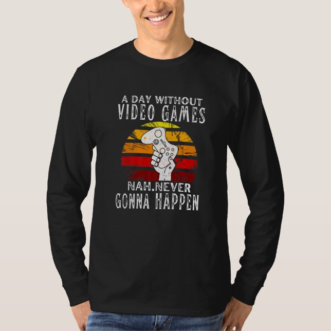 En dag utan videospel Boys Tonåring barn Gamer Fu T Shirt (Framsida)