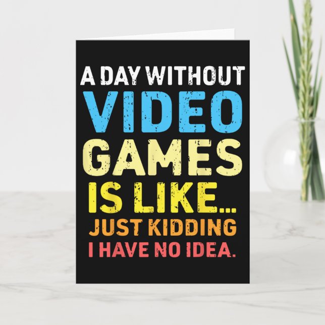 En dag utan videospel, roligt spel för spel kort (Framsida)