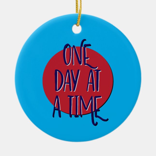 En dag vid ett tidsinställningstillfälle julgransprydnad keramik (Framsidan)