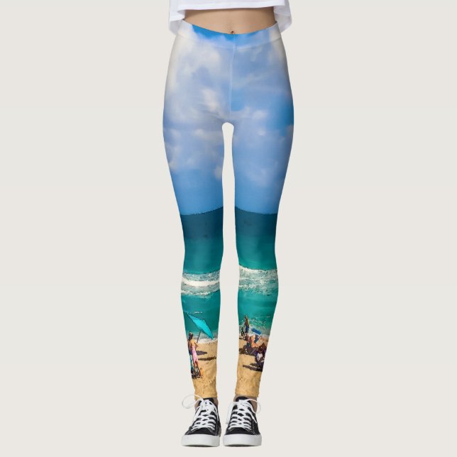 En dag vid stranden leggings (Framsida)
