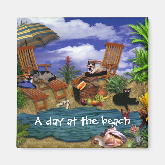 En dag vid stranden magnet (Framsidan)