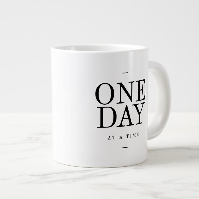 En dagars inspirerande sofficering Vit svart Jumbo Mugg (Framsida höger)