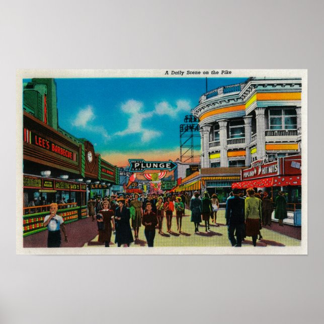 En daglig scen på Pike, Long Beach Poster (Framsidan)