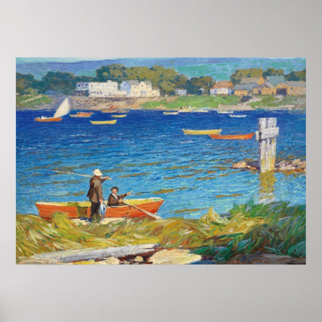 En dags fiske, 1923 av Edward Henry Potthast Poster (Framsidan)