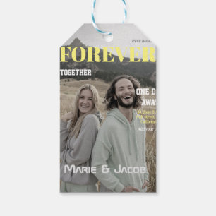 en dags resa middag par tidskrift foto gult w presentetikett
