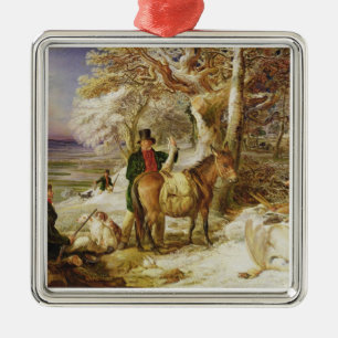 En dags sport, 1826 (olja på kanfas) julgransprydnad metall