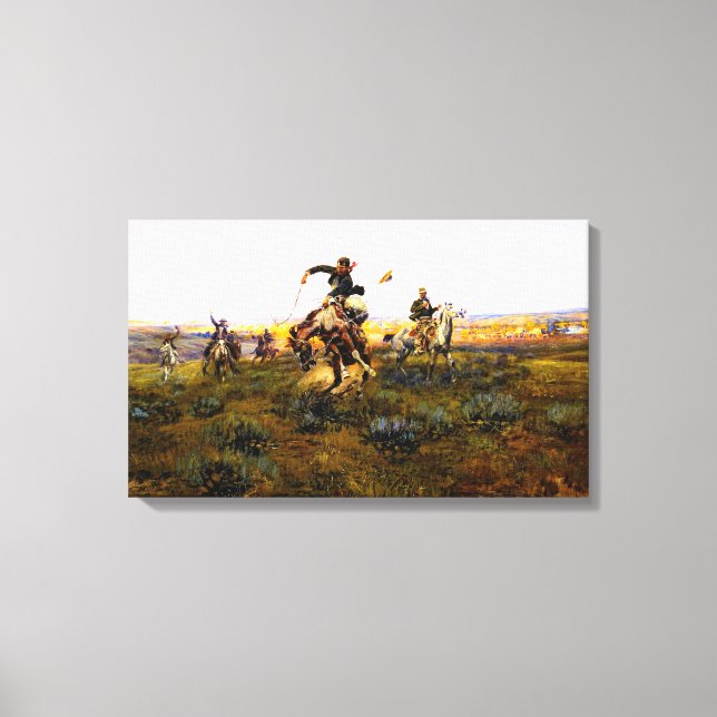 En dålig av Charles M. Russell Canvastryck (Framsida)