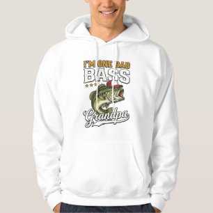 En dålig basfarfar fiske vintage vektor design hoodie