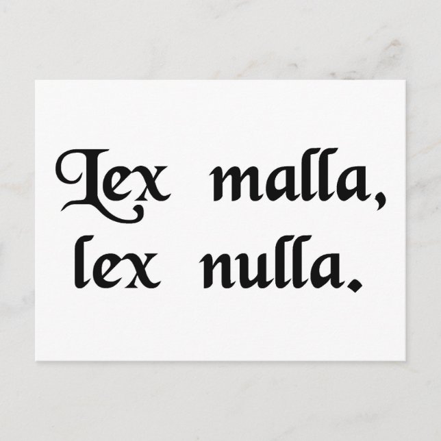 En dålig lag är ingen lag. vykort (Framsida)