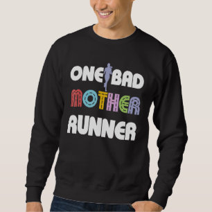En dålig Mor-Springer som kör Marathon 5k Mödrar Lång Ärmad Tröja