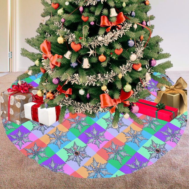 En dålig snöflingspart Art Träd Skirt Julgransmatta Borstad Polyester (One Bad Snowflake Pop Art Tree Skirt)