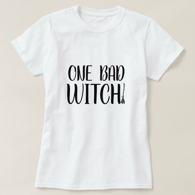 En dålig Witch! Bromkäpp T Shirt (Design framsida)