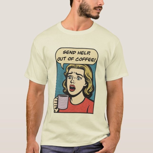 En dam behöver hjälp med kaffet. t shirt (Framsida)