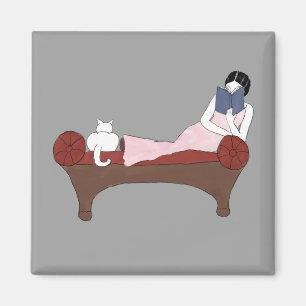En dam, en katt och för A bibelnmagnet mycket Magnet