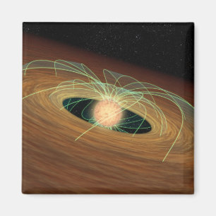En dammig planet-bilda disk i omlopp magnet