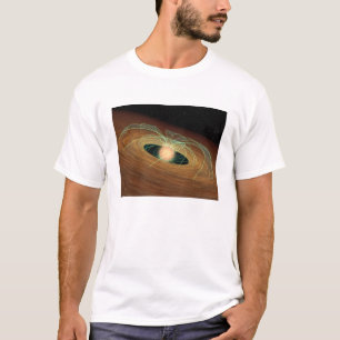 En dammig planet-bilda disk i omlopp tee