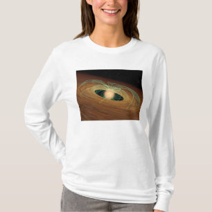 En dammig planet-bilda disk i omlopp tee