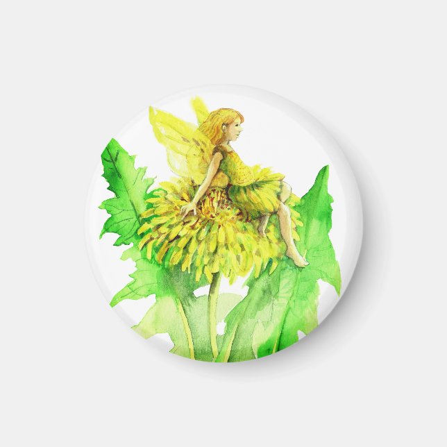 En dandelion Fairy-färgmålning Magnet (Framsidan)