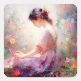 En Daydröm om Flowers Fyrkantigt Klistermärke