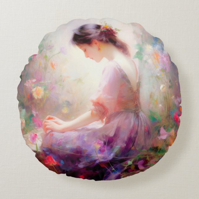 En Daydröm om Flowers Rund Kudde (Framsidan)