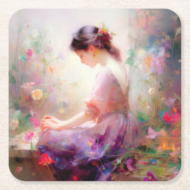 En Daydröm om Flowers Underlägg Papper Kvadrat (Framsidan)